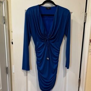 Sky Royal Blue Long Sleeve Mini Dress